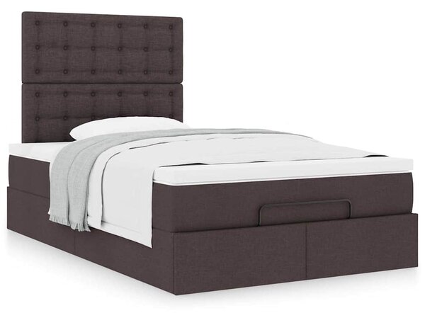 Osmanský rám postele s matrací tmavě hnědá 120x190cm textil 3313309