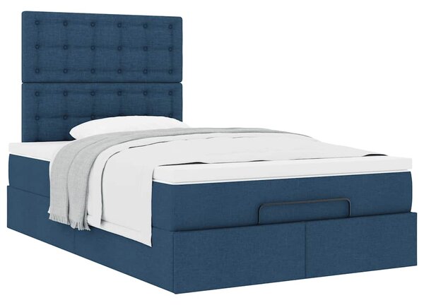 Osmanský rám postele s matrací modrá 120x190cm textil 3313312