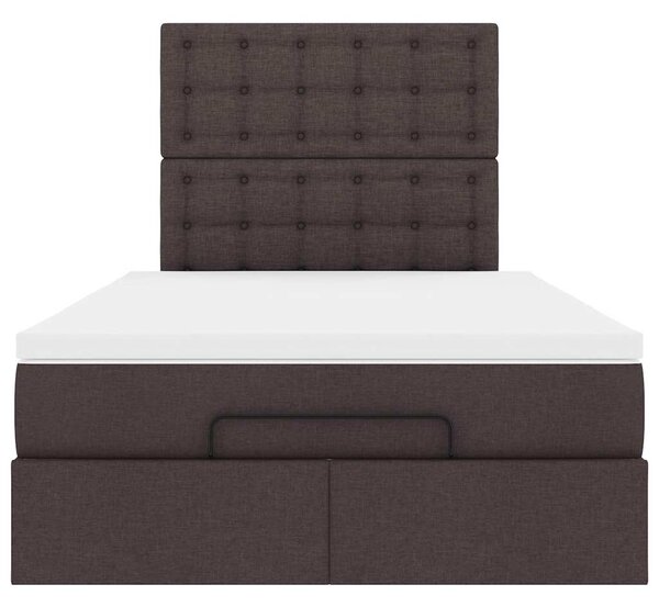 Osmanský rám postele s matrací tmavě hnědá 120x190cm textil 3313309