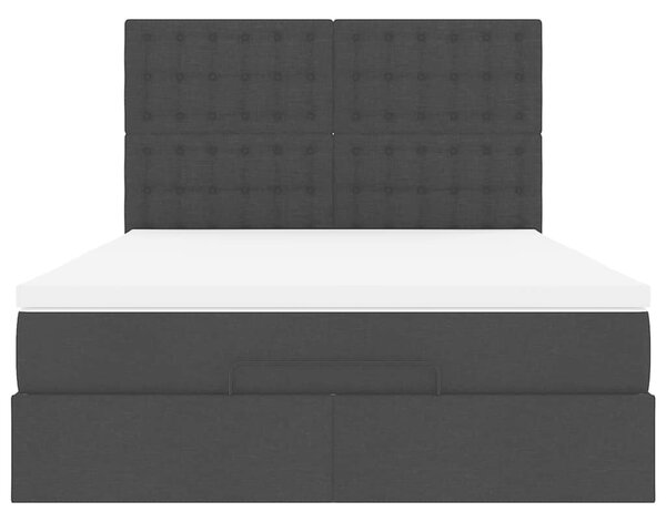 Osmanský rám postele s matrací černá 140x190cm textil 3313322