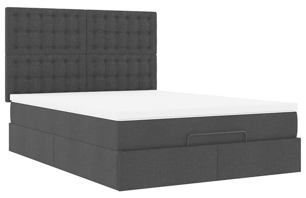 Osmanský rám postele s matrací černá 140x190cm textil 3313322