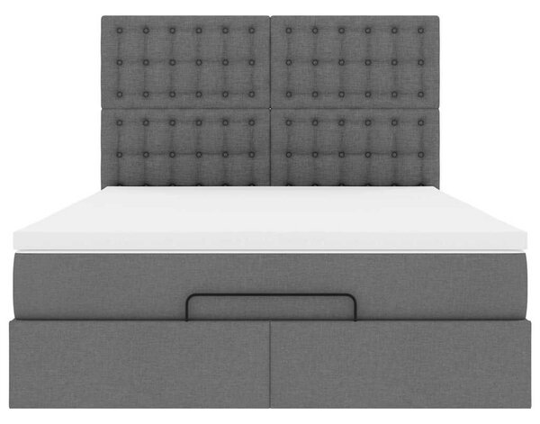 Osmanský rám postele s matrací tmavě šedá 140x190cm textil 3313321