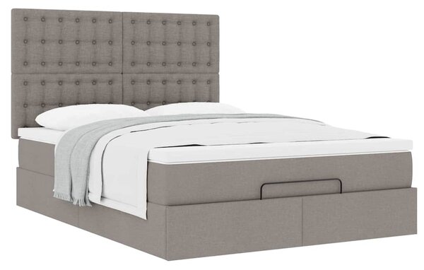 Osmanský rám postele s matrací taupe 140x190cm textil 3313324
