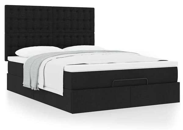 Osmanský rám postele s matrací černá 140x190cm textil 3313322