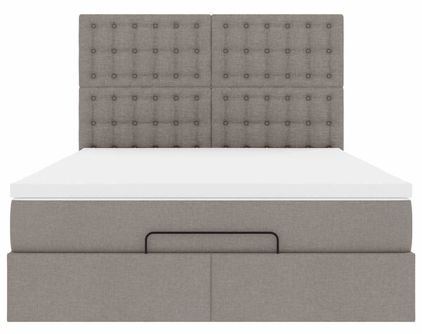 Osmanský rám postele s matrací taupe 140x190cm textil 3313324