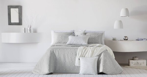 Textil Antilo Přehoz Elen Grey, šedý, sada se 2 povlaky na polštáře 70x50 cm Rozměr: 270x270 cm