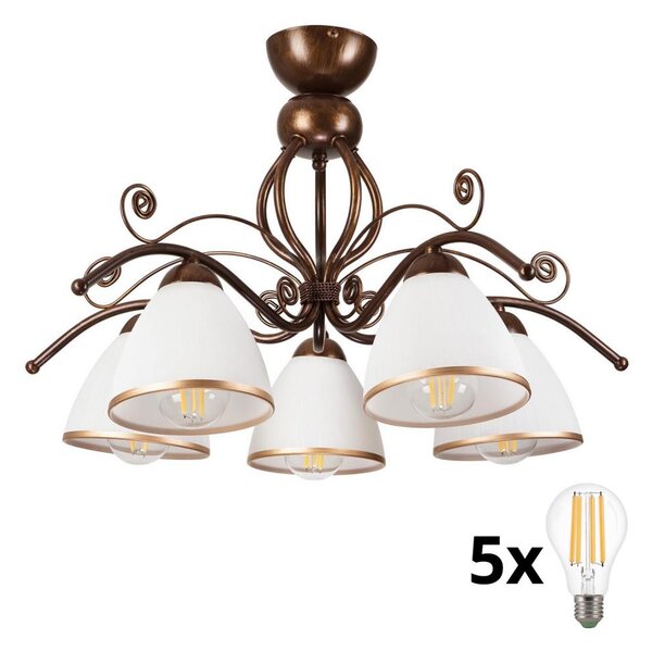 Brilagi - LED Přisazený lustr ANTICO 5xE27/60W/230V bronz patina
