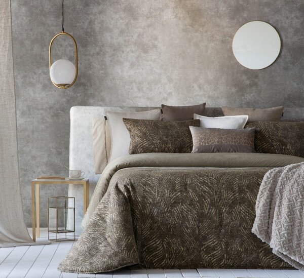 Textil Antilo Přehoz Arely Taupe, šedohnědý, sada se 2 povlaky na polštáře 70x50 cm Rozměr: 250x270 cm