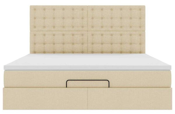 Osmanský rám postele s matrací krémová 180x200cm textil 3313346