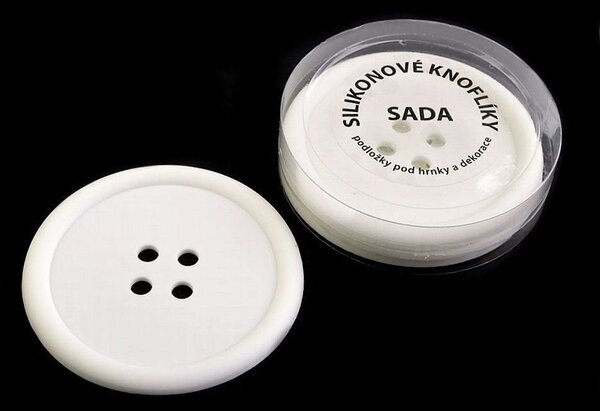 Silikonové knoflíky sada 4 ks - 6 bílá mléčná