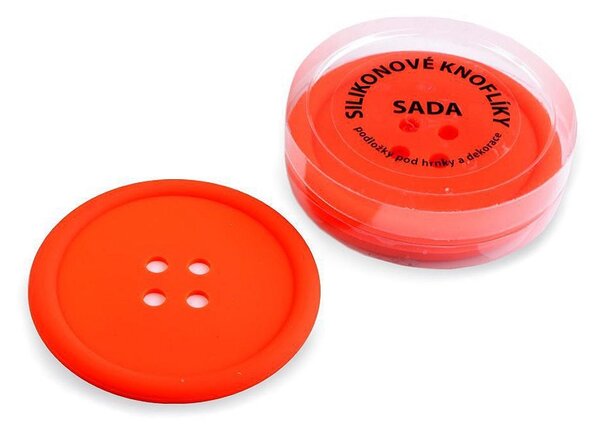 Silikonové knoflíky sada 4 ks - 9 oranžová reflexní