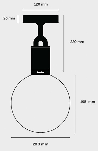 Buster & Punch Forked E27 stropní opálové svítidlo Nerezová ocelL