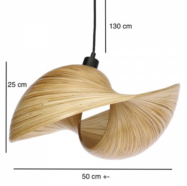 TD Lamps Bamboo E27 bambusové závěsné svítidlo