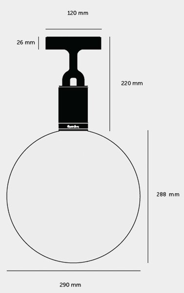 Buster & Punch Forked E27 stropní opálové svítidlo Nerezová ocelL
