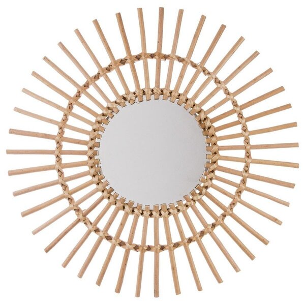 Zrcadlo SUN v pleteném rámu, Ø 58 cm