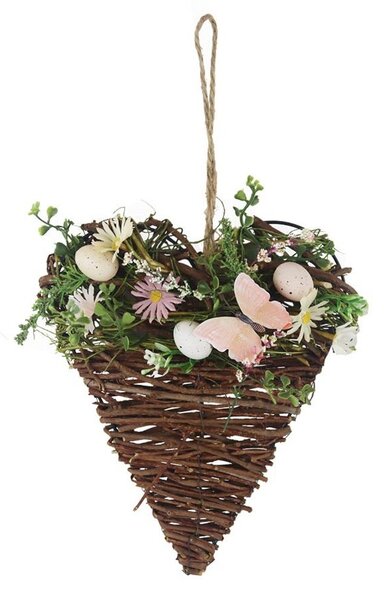 Dekorační srdce k zavěšení jarní P1981 - 20 × 25 cm