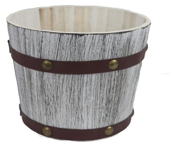 Dřevěný obal na květiny D6217/2 - dia 19,5 x 14,5 cm