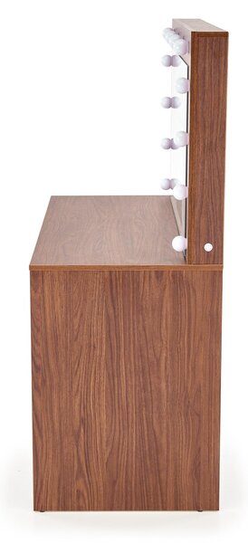 HALMAR Toaletní stolek HOLLYWOOD 2XL s LED osvětlením 120 cm kašmírový/ořech