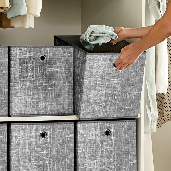 Úložné boxy GARY 6ks, 30x30x30cm, šedá SongmicsHome