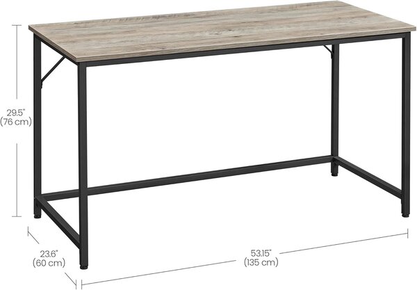 SONGMICS Psací stůl Vasagle Kolmo 140 cm černý/šedý