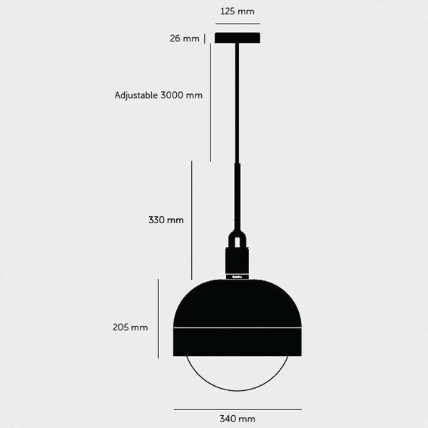 Buster & Punch Forked Globe Shade E27 závěsné svítidlo MosazOpálová⌀250mm