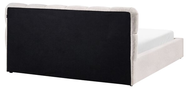 Postel s úložným prostorem Tkanina BASTON 160 x 200 cm Světle béžová