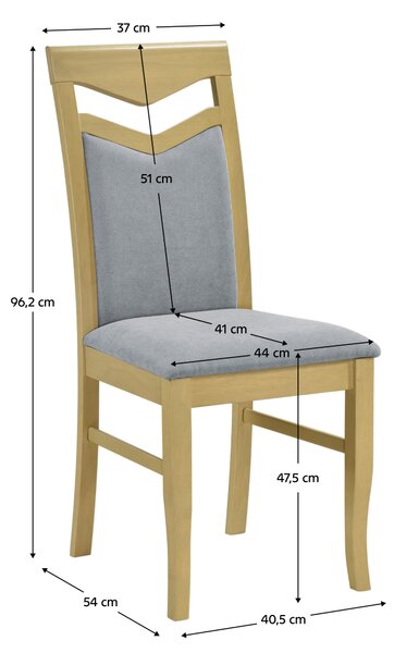 KONDELA Jídelní židle, přírodní/šedá látka , KARLA