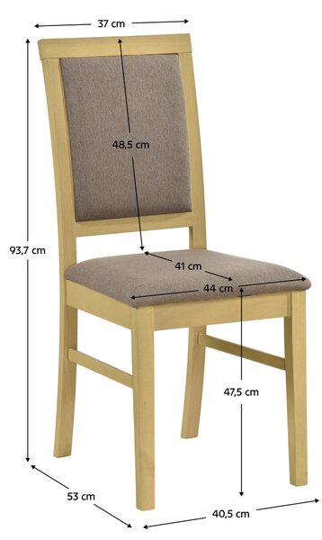 KONDELA Jídelní židle, přírodní/tmavě hnědá látka, SILVEN