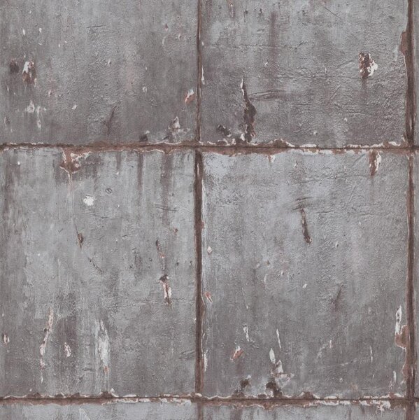 Vliesové tapety na zeď IMPOL Instawalls 2 10084-10, rozměr 10,05 m x 0,53 m, betonové panely šedo-měděné, ERISMANN