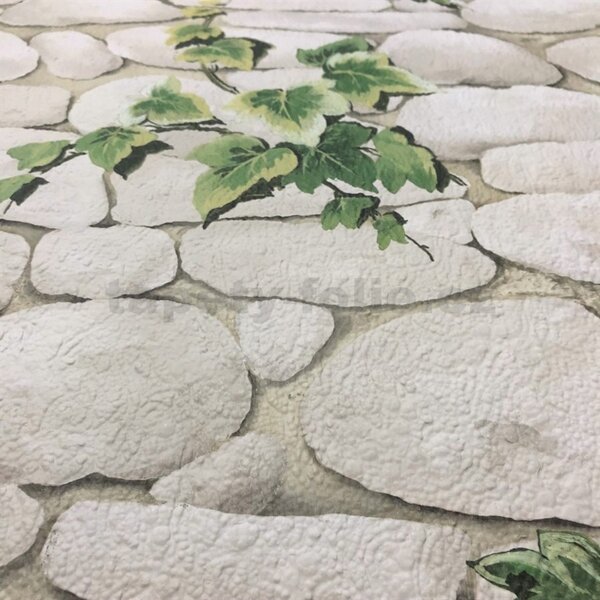 Papírové tapety na zeď 7519-2, rozměr 10,05 m x 0,53 cm, kameny s břečťanem, Erismann