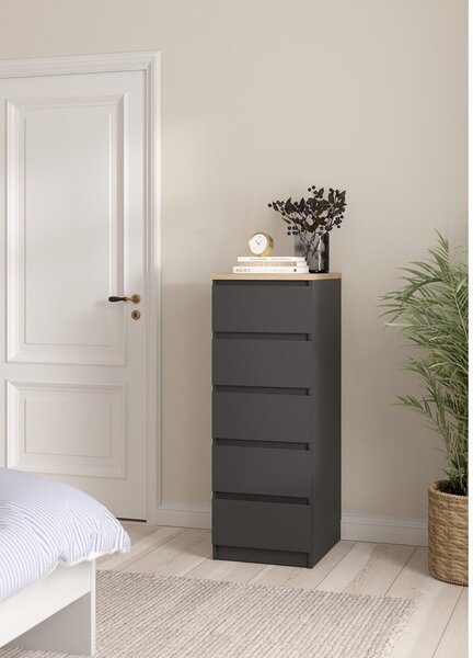 Tmavě šedá komoda 40x111x50 cm Naia – Tvilum