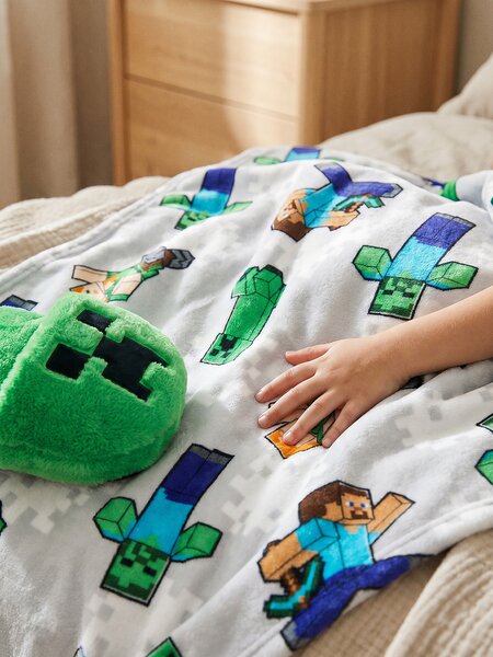 Sinsay - 2balení Minecraft deka s ohřívačem na nohy - zelená