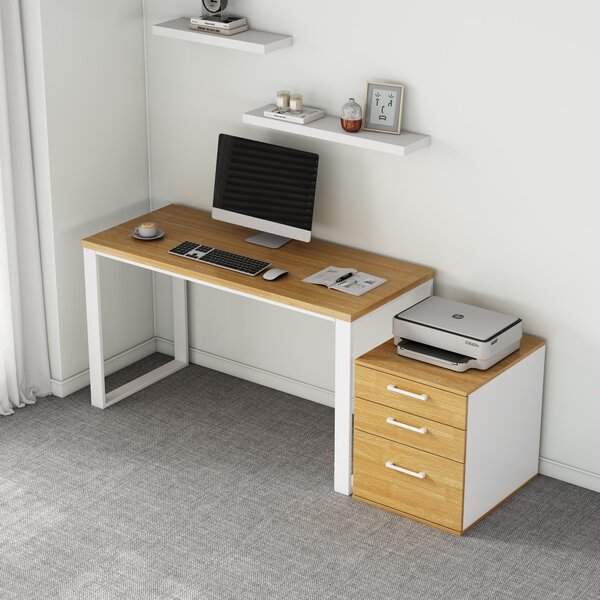 Kancelářský stůl Houseland Nuvia Home 05 140 cm dub/bílý