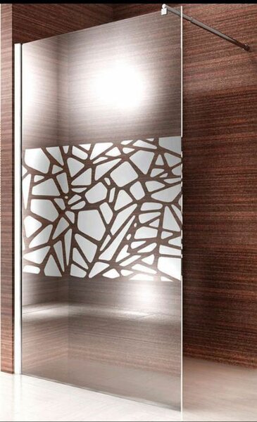 MEXEN KIOTO sprchová stěna walk-in 100x200 cm 8mm bílý vzor - 1, 800-100-000-00-85 - MEXEN