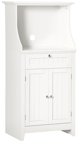 HOMCOM Kuchařský vozík Mikrovlnná skříň Kyvný kabinet s zásuvkou a policí 2 dveře Prostor proti převrhnutí pro jídelnu 60x40x122,5 cm Bílá | Aosom