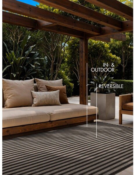 Černý/krémový vnitřní a venkovní koberec 120x170 cm Haringey Linley – Ted Baker
