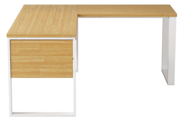 Rohový kancelářský stůl Houseland Nuvia Home 01 160 cm dub/bílý