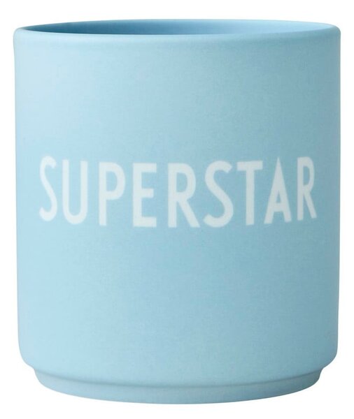 Modrý porcelánový šálek Design Letters Superstar, 300 ml