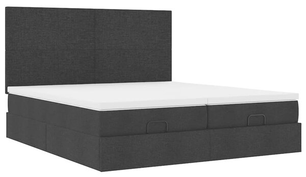 Osmanský rám postele s matrací černá 160x200cm textil 3313666