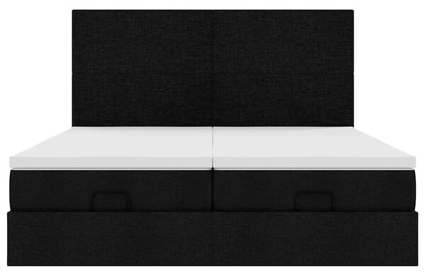 Osmanský rám postele s matrací černá 160x200cm textil 3313666