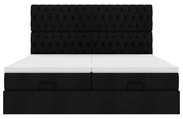 Osmanský rám postele s matrací černá 160x200cm textil 3313708
