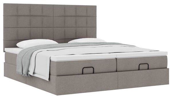 Osmanský rám postele s matrací taupe 160x200cm textil 3313689