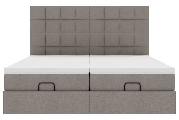 Osmanský rám postele s matrací taupe 160x200cm textil 3313689