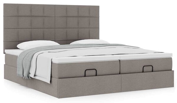 Osmanský rám postele s matrací taupe 160x200cm textil 3313689