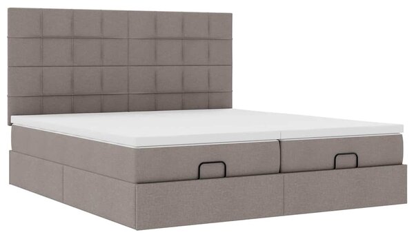 Osmanský rám postele s matrací taupe 160x200cm textil 3313689