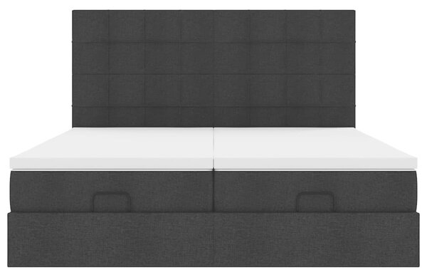 Osmanský rám postele s matrací černá 160x200cm textil 3313687