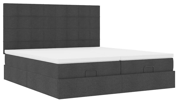 Osmanský rám postele s matrací černá 160x200cm textil 3313687