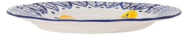 Bílý/modrý servírovací talíř z kameniny ø 27 cm Maxima – Bloomingville