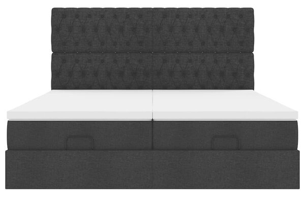 Osmanský rám postele s matrací černá 180x200cm textil 3313715