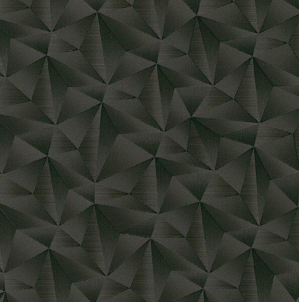 Vliesové tapety na zeď IMPOL Spotlight 3 10106-15, rozměr 10,05 m x 0,53 m, jehlany 3D černé s metalickými odlesky, ERISMANN